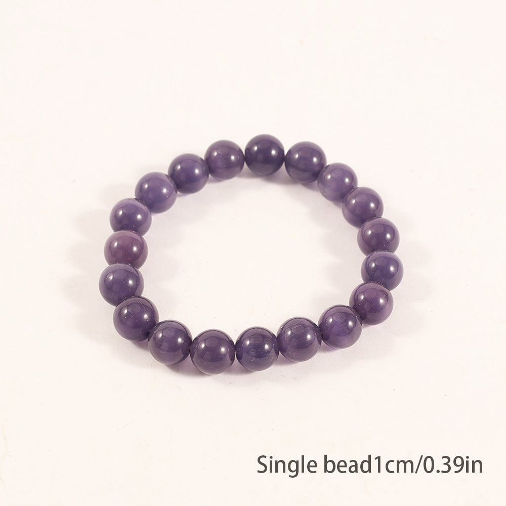 Beaded Bracelet for Women – Natural Healing Crystal Gemstone Bracelet – Anxiety and Stress Relief – Handmade Purple Jewelry – Gift for Women