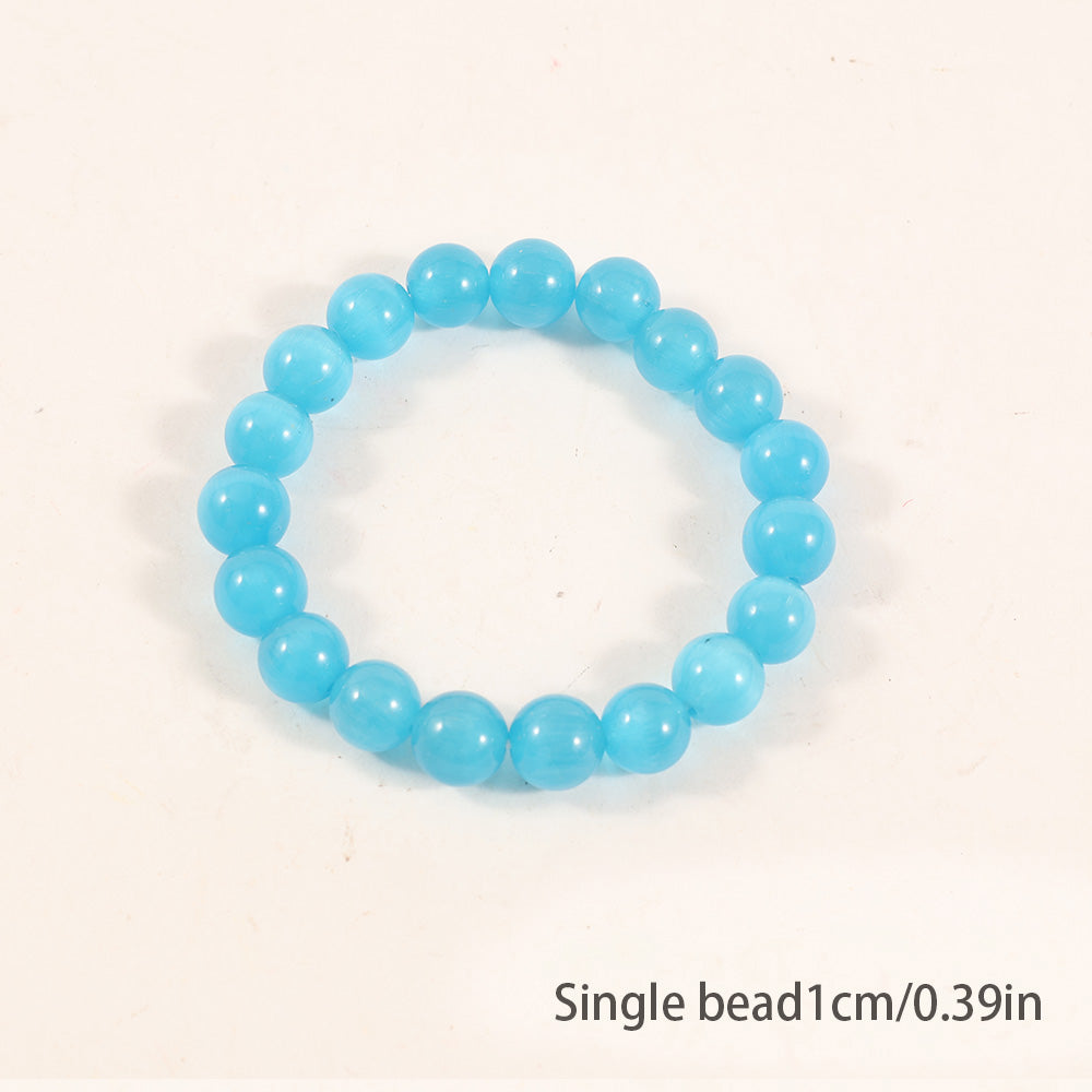 Handmade Natural Aquamarine Beaded Bracelet for Women – Healing Crystal Jewelry – Friendship Gift